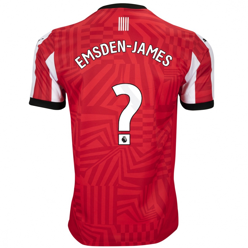ילדים כדורגל Harley Emsden-James #0 אדום לבן ג'רזי ביתית 2024/25