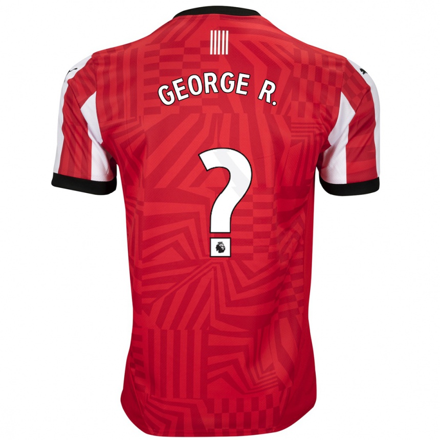 ילדים כדורגל George Robinson #0 אדום לבן ג'רזי ביתית 2024/25