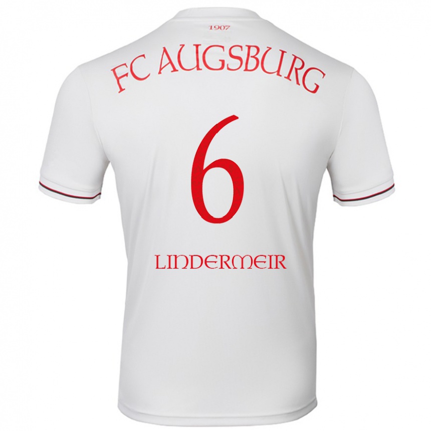 ילדים כדורגל Dominik Lindermeir #6 לָבָן ג'רזי ביתית 2024/25
