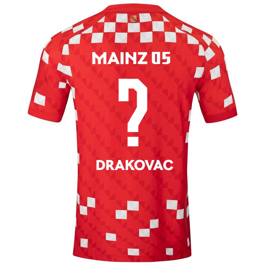 ילדים כדורגל Benjamin Drakovac #0 לבן אדום ג'רזי ביתית 2024/25