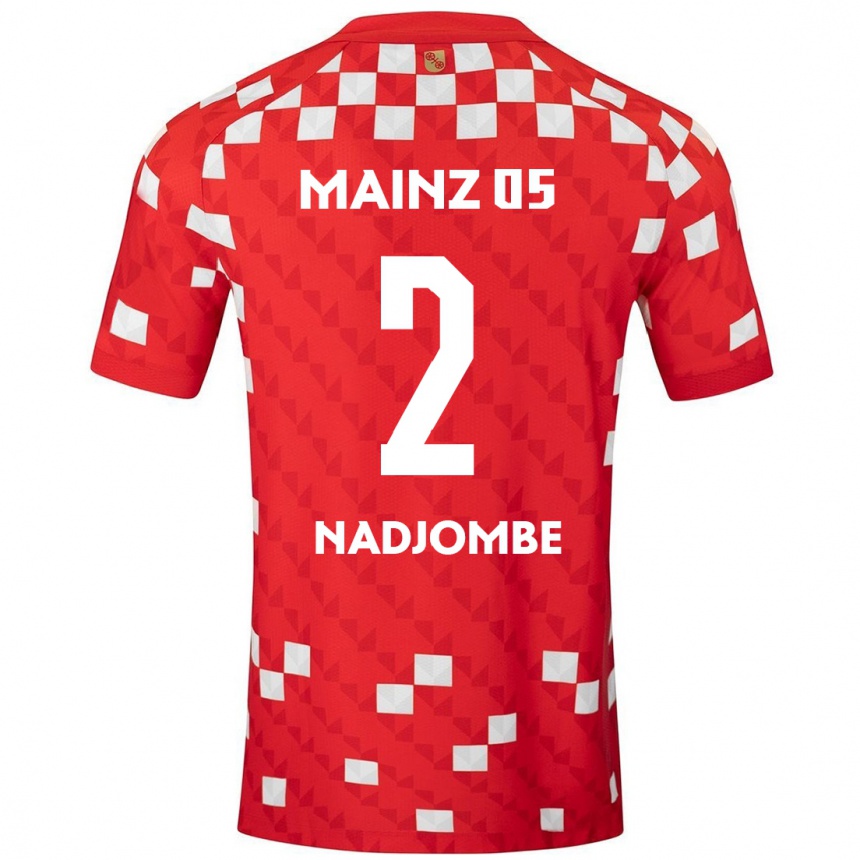 ילדים כדורגל Jean-Marie Nadjombe #2 לבן אדום ג'רזי ביתית 2024/25