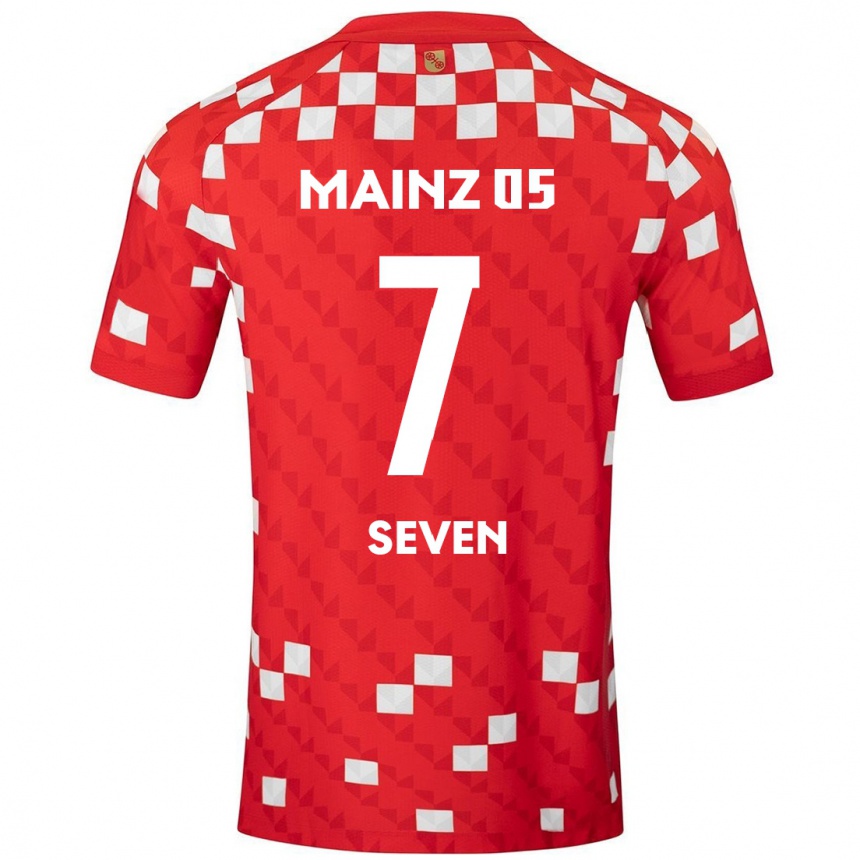 ילדים כדורגל Justin Seven #7 לבן אדום ג'רזי ביתית 2024/25