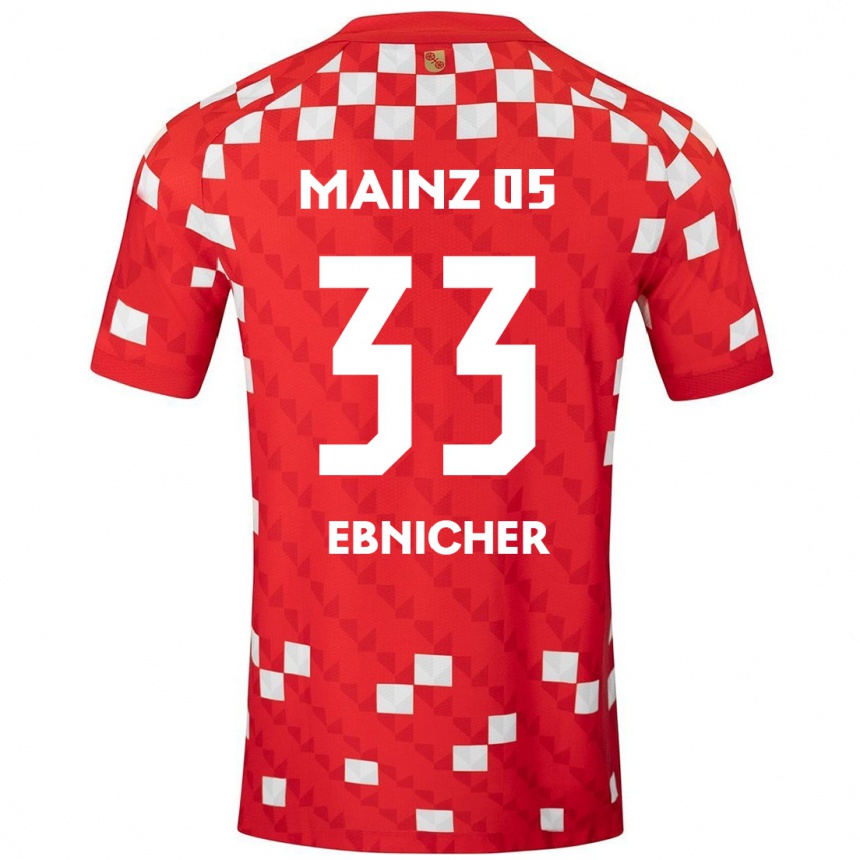 ילדים כדורגל Sabine Ebnicher #33 לבן אדום ג'רזי ביתית 2024/25