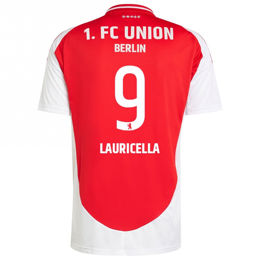 ילדים כדורגל Guiseppe Lauricella #9 אדום לבן ג'רזי ביתית 2024/25