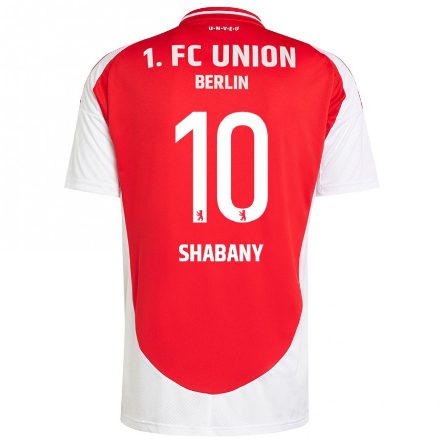 ילדים כדורגל Alec Shabany #10 אדום לבן ג'רזי ביתית 2024/25