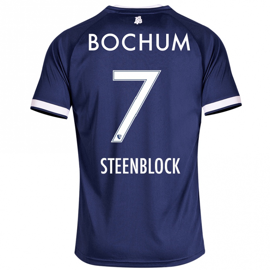 ילדים כדורגל Jannis Steenblock #7 כחול כהה ג'רזי ביתית 2024/25