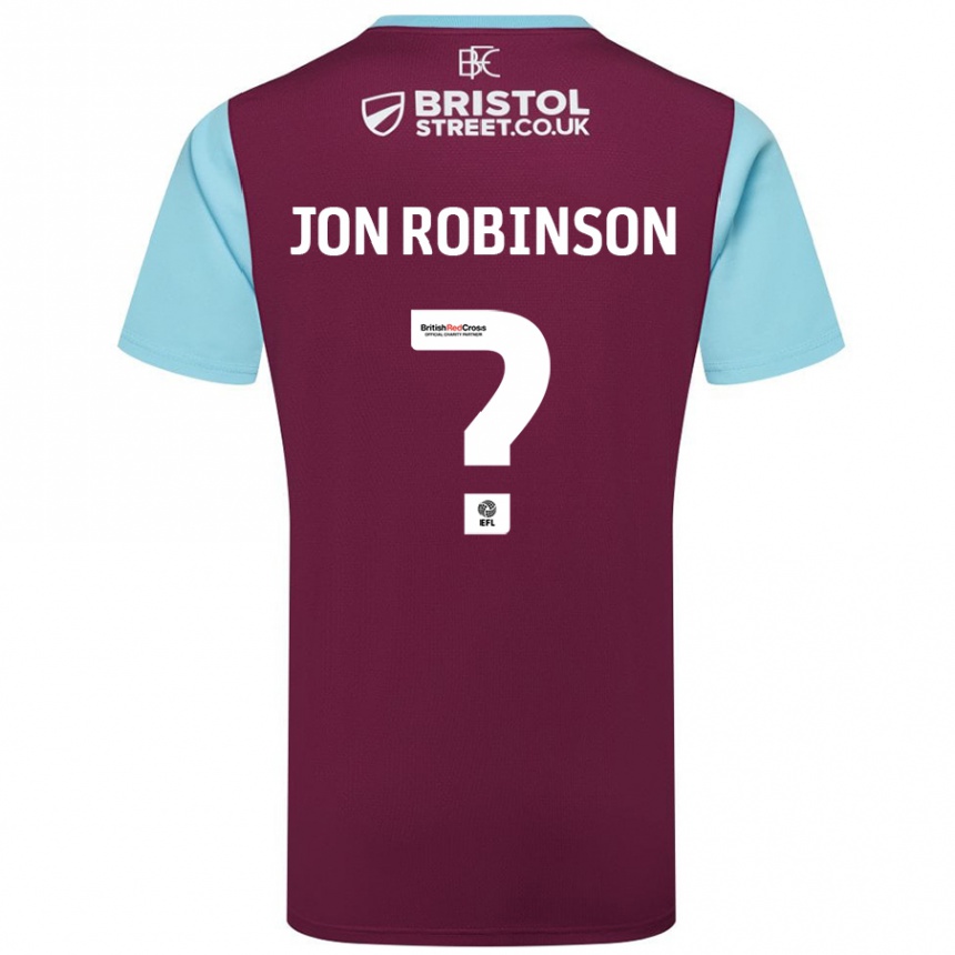 ילדים כדורגל Jon Ander Vilar Robinson #0 כחול שמיים בורדו ג'רזי ביתית 2024/25