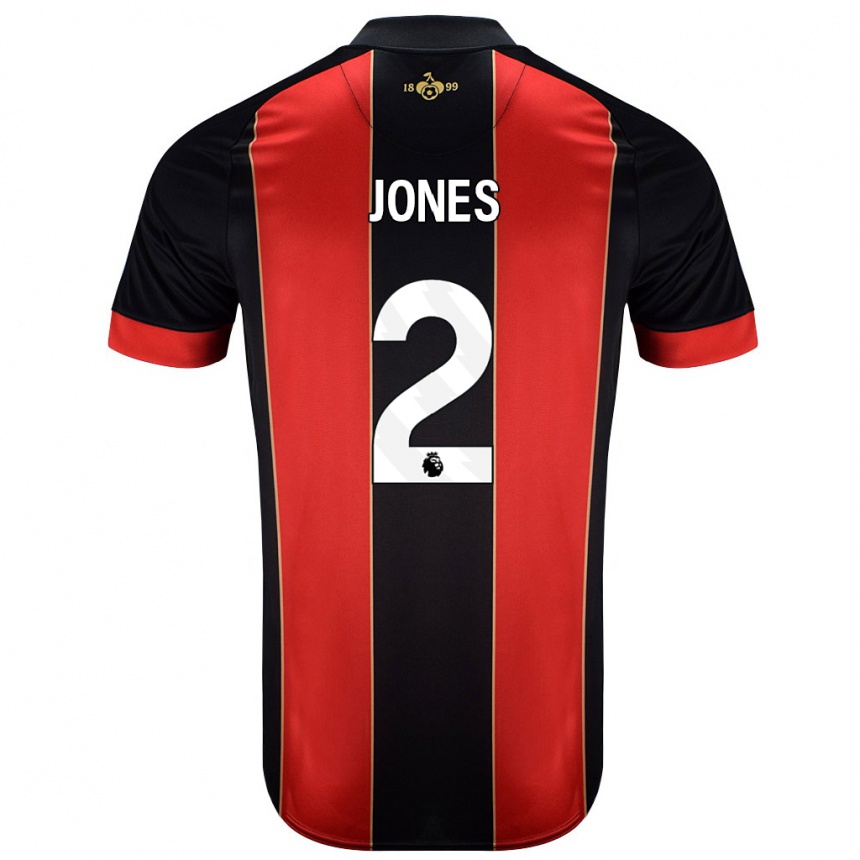 ילדים כדורגל Abby Jones #2 אדום שחור ג'רזי ביתית 2024/25