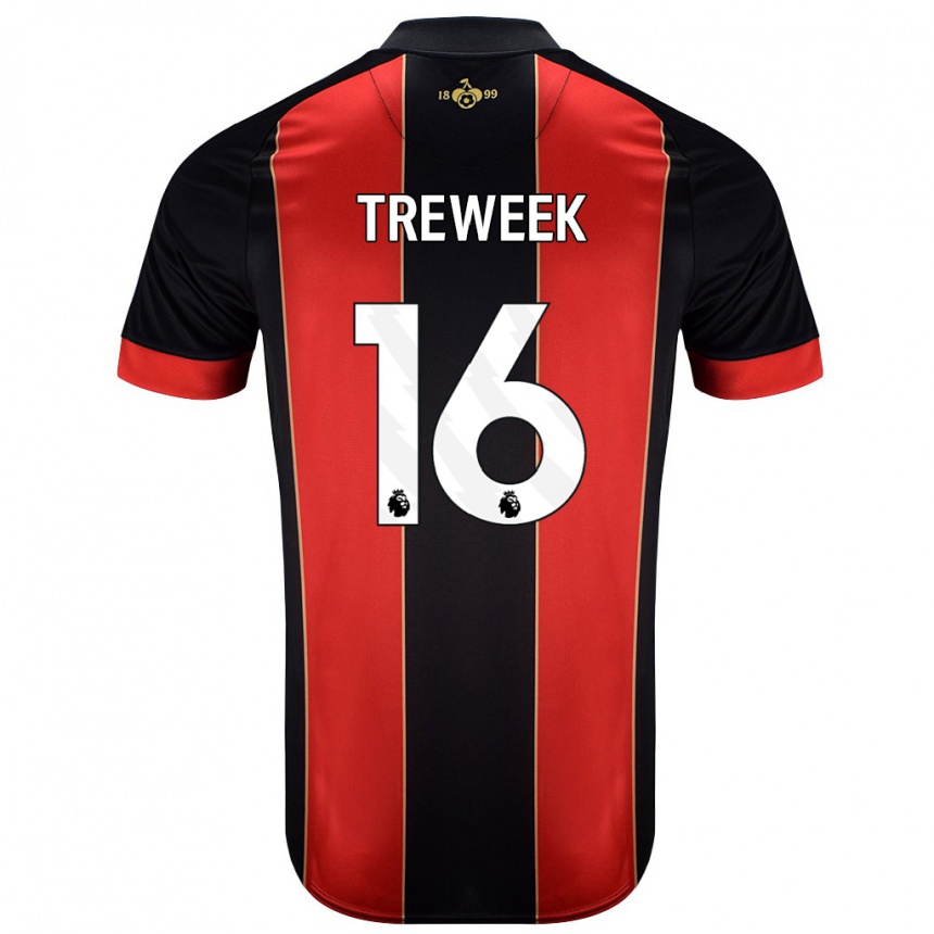 ילדים כדורגל Jess Treweek #16 אדום שחור ג'רזי ביתית 2024/25
