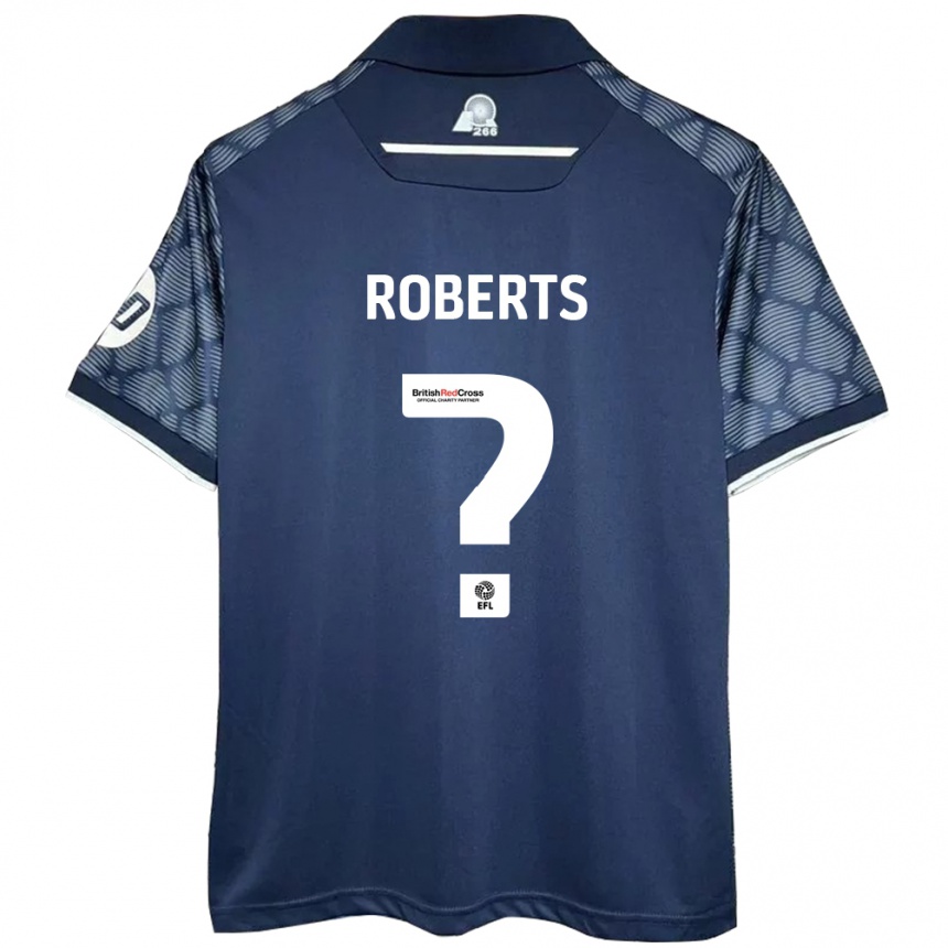 ילדים כדורגל Hari Roberts #0 שָׁחוֹר הרחק ג'רזי 2024/25