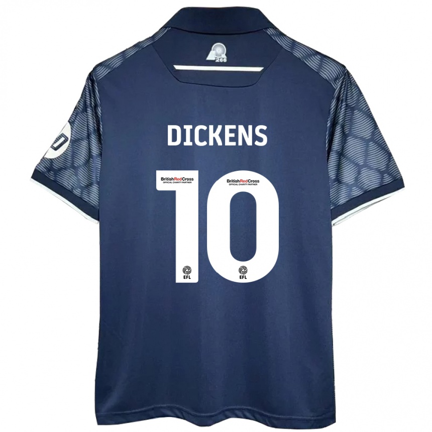 ילדים כדורגל Tj Dickens #10 שָׁחוֹר הרחק ג'רזי 2024/25