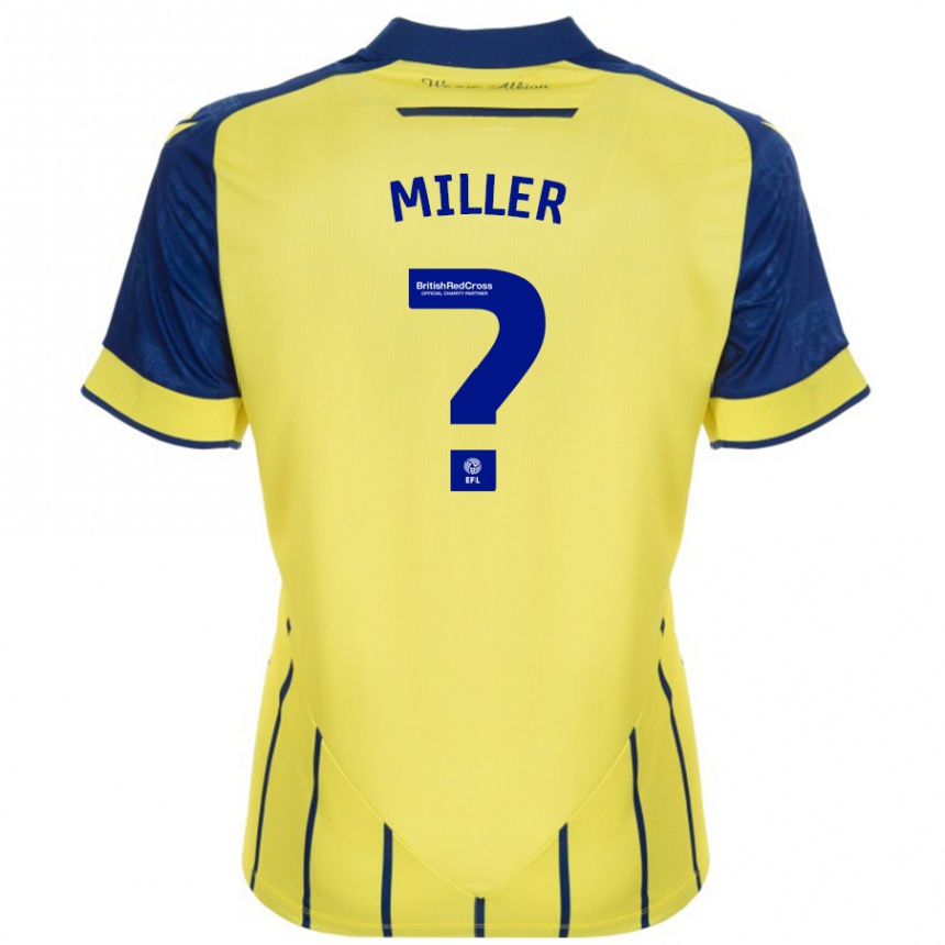 ילדים כדורגל Anna Miller #0 צהוב כחול הרחק ג'רזי 2024/25