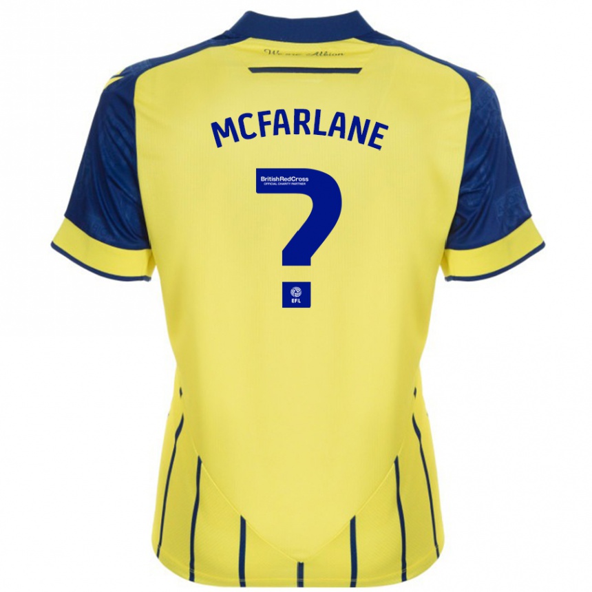 ילדים כדורגל Ellie Mcfarlane #0 צהוב כחול הרחק ג'רזי 2024/25