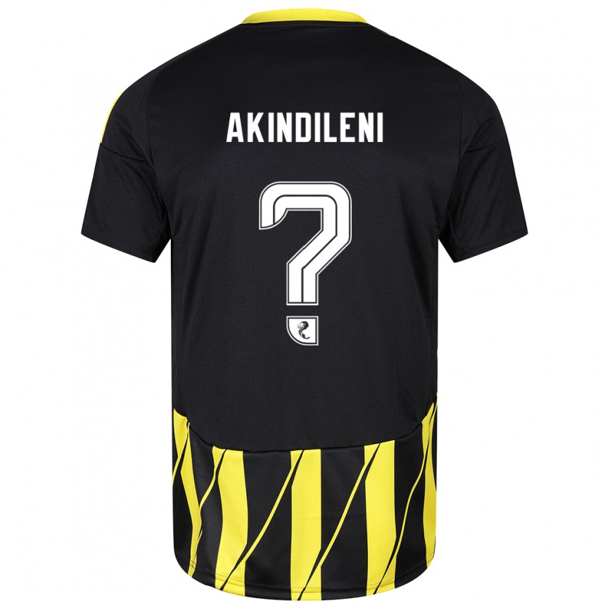 ילדים כדורגל Timothy Akindileni #0 שחור צהוב הרחק ג'רזי 2024/25