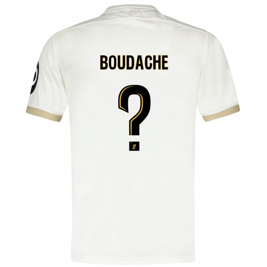 ילדים כדורגל Kaïl Boudache #0 זהב לבן הרחק ג'רזי 2024/25