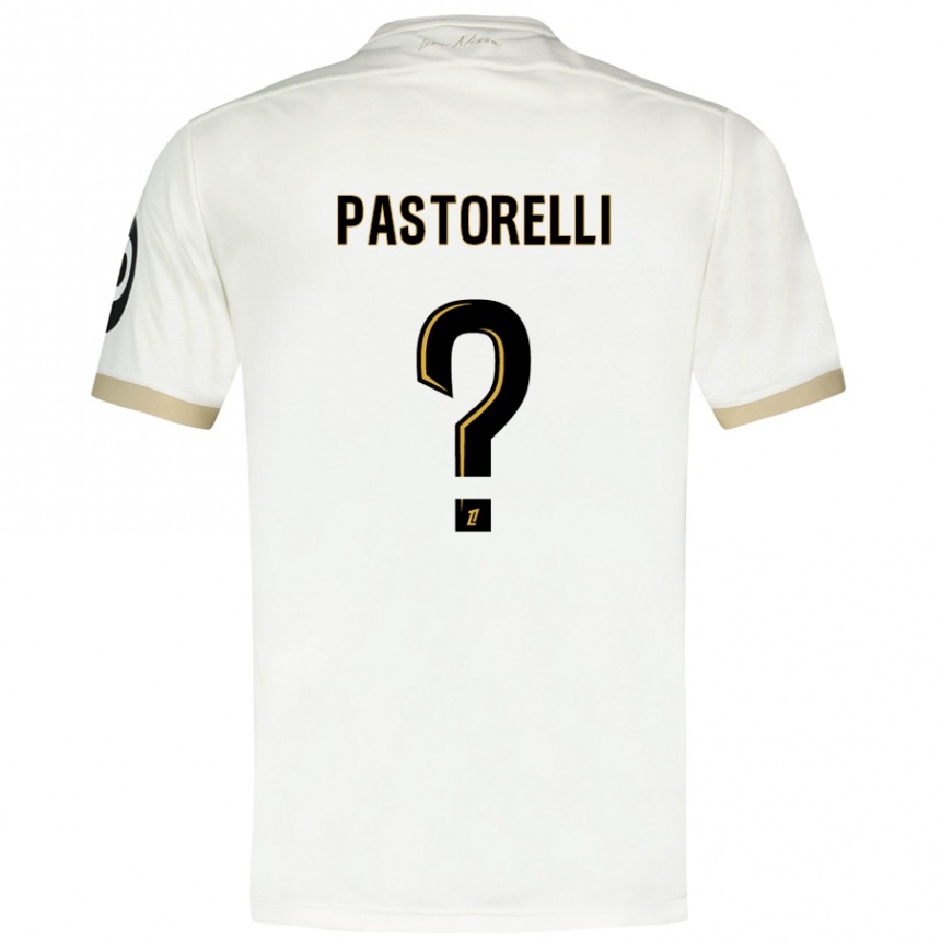 ילדים כדורגל Julien Pastorelli #0 זהב לבן הרחק ג'רזי 2024/25