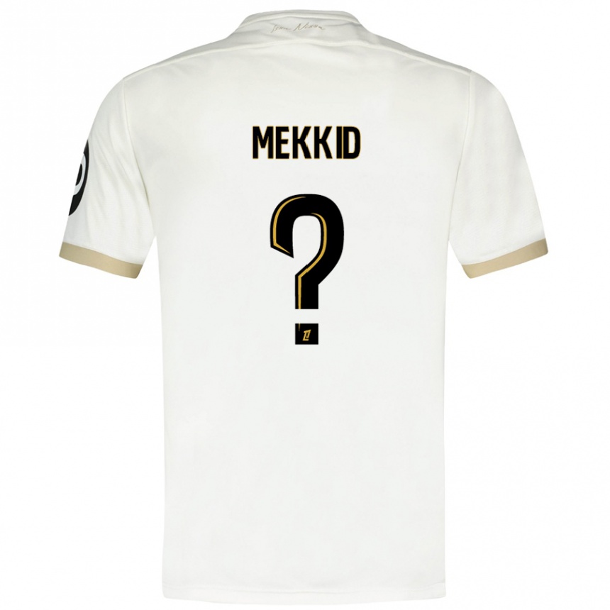 ילדים כדורגל Ayoub Mekkid #0 זהב לבן הרחק ג'רזי 2024/25