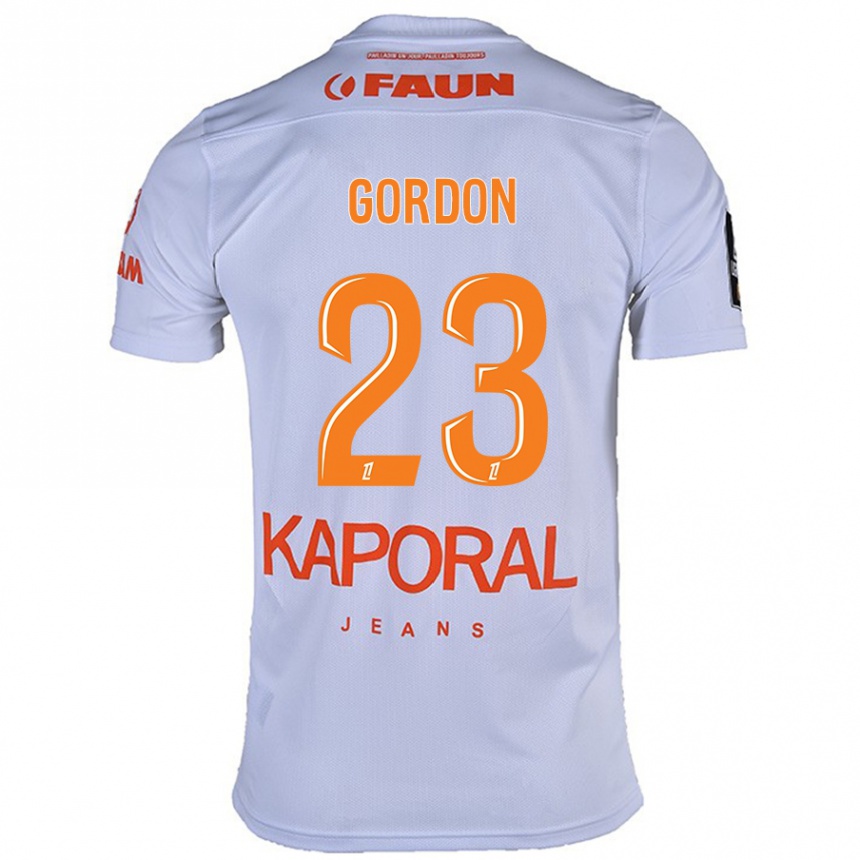 ילדים כדורגל Sh'nia Gordon #23 לָבָן הרחק ג'רזי 2024/25