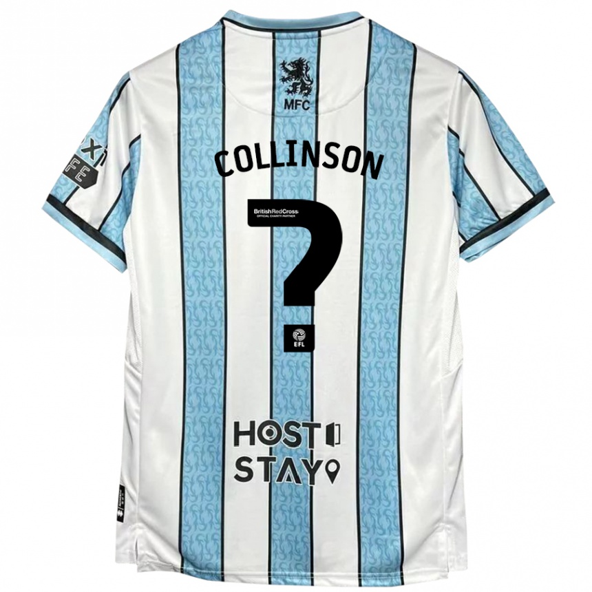 ילדים כדורגל Isaac Collinson #0 כחול לבן הרחק ג'רזי 2024/25