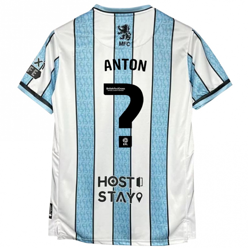 ילדים כדורגל Anton Palmer #0 כחול לבן הרחק ג'רזי 2024/25