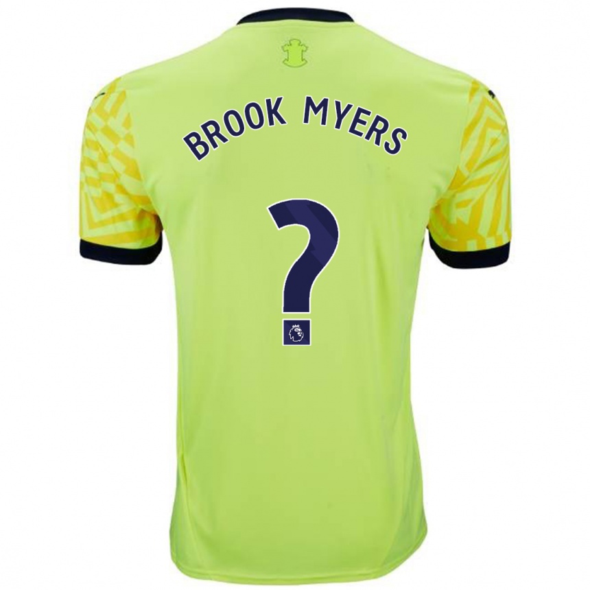 ילדים כדורגל Brook Myers #0 צָהוֹב הרחק ג'רזי 2024/25