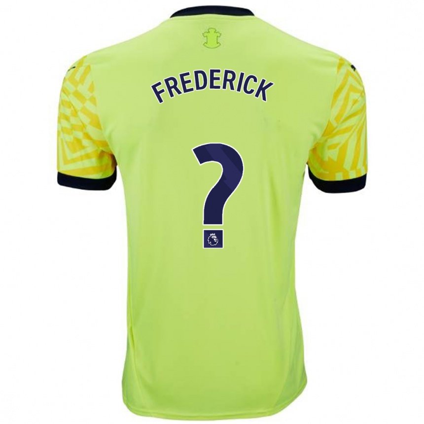 ילדים כדורגל Cameron Frederick #0 צָהוֹב הרחק ג'רזי 2024/25
