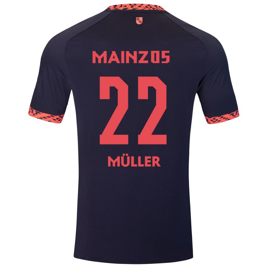 ילדים כדורגל Tim Müller #22 כחול קורל אדום הרחק ג'רזי 2024/25
