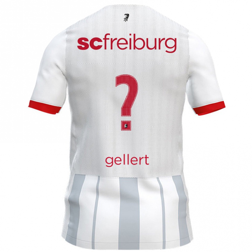 ילדים כדורגל Fabian Gellert #0 לבן אפור הרחק ג'רזי 2024/25