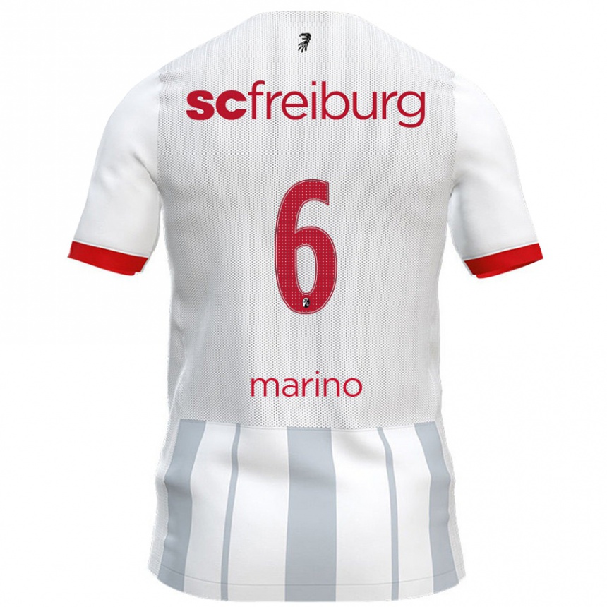 ילדים כדורגל Luca Marino #6 לבן אפור הרחק ג'רזי 2024/25