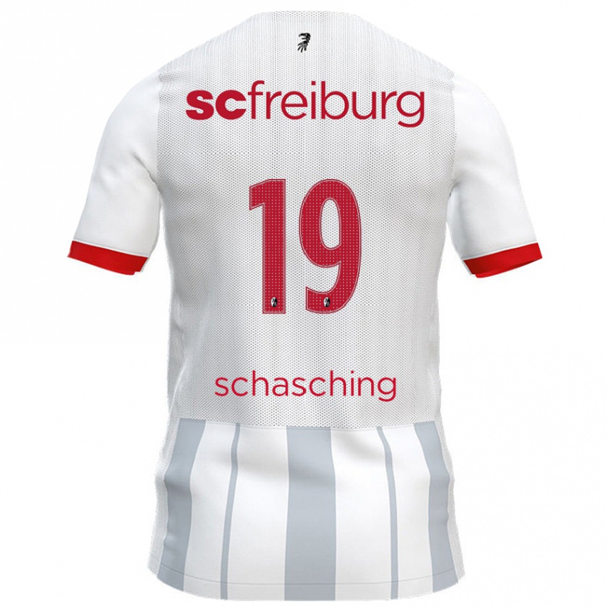 ילדים כדורגל Annabel Schasching #19 לבן אפור הרחק ג'רזי 2024/25