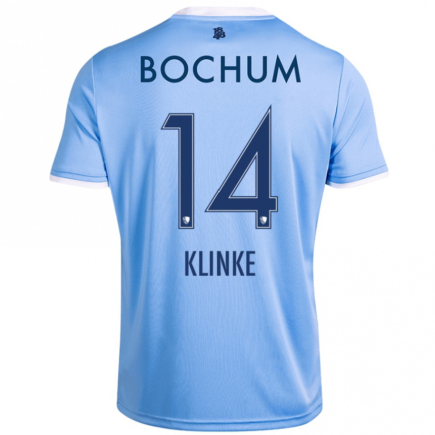 ילדים כדורגל Niklas Klinke #14 שמיים כחולים הרחק ג'רזי 2024/25
