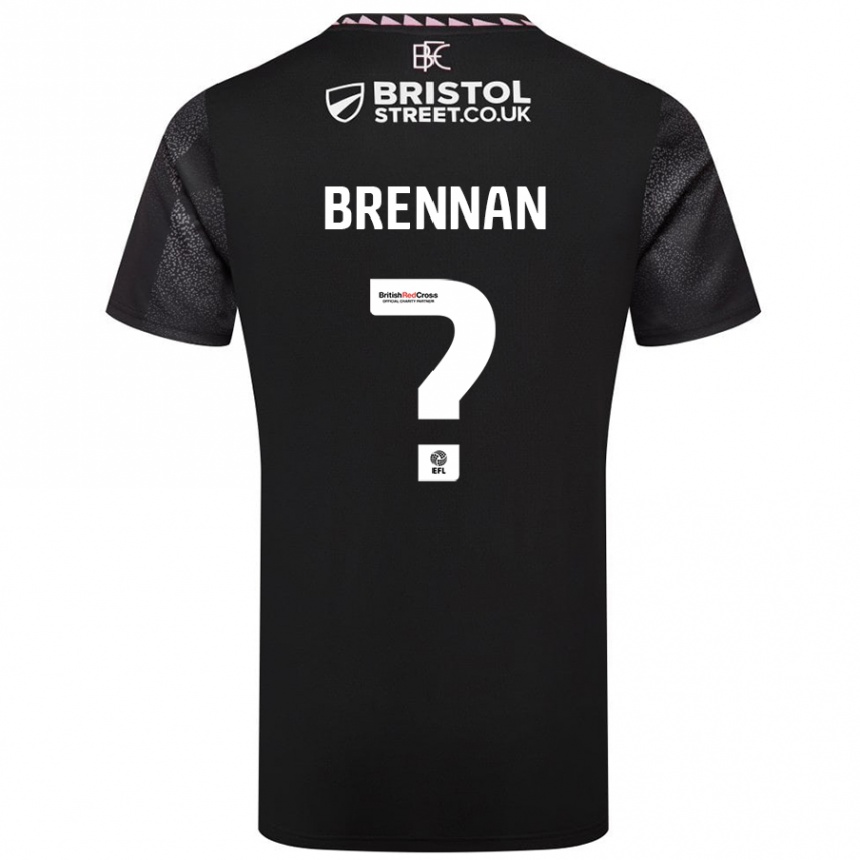 ילדים כדורגל Corey Brennan #0 שָׁחוֹר הרחק ג'רזי 2024/25