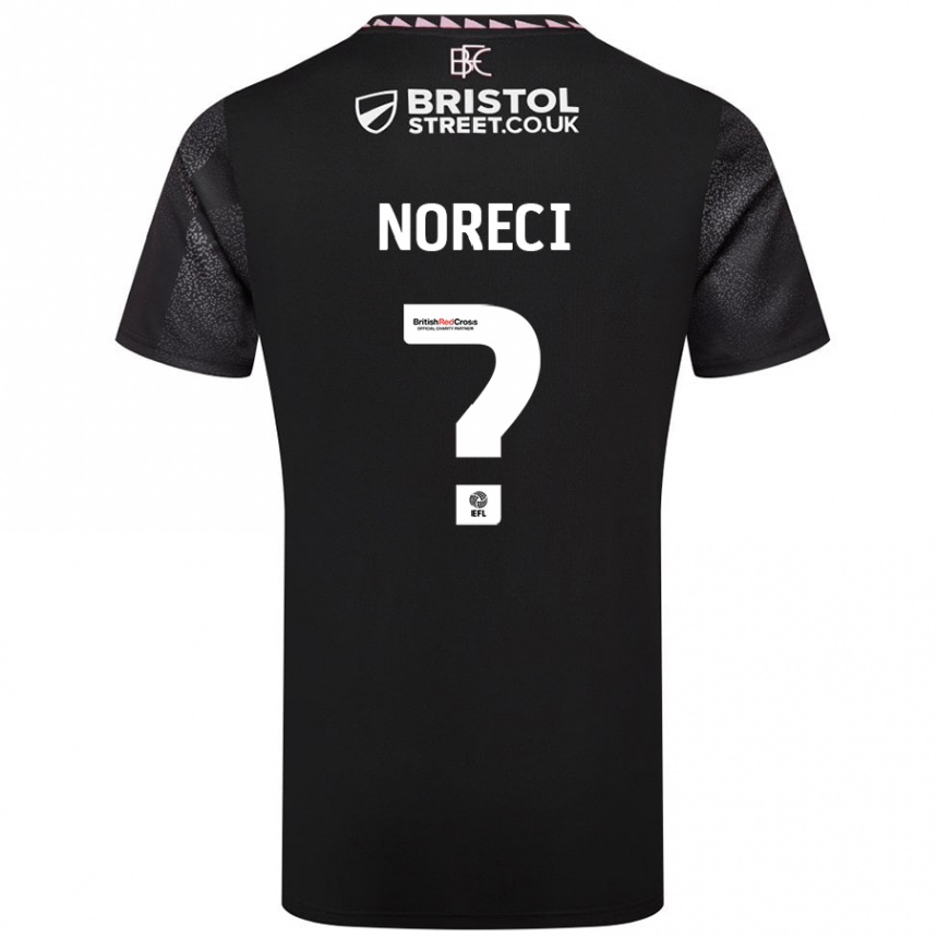 ילדים כדורגל Jamie Noreci #0 שָׁחוֹר הרחק ג'רזי 2024/25