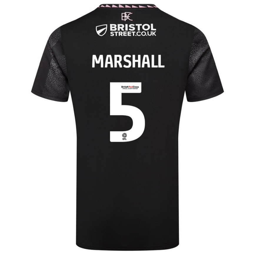 ילדים כדורגל Georgia Marshall #5 שָׁחוֹר הרחק ג'רזי 2024/25