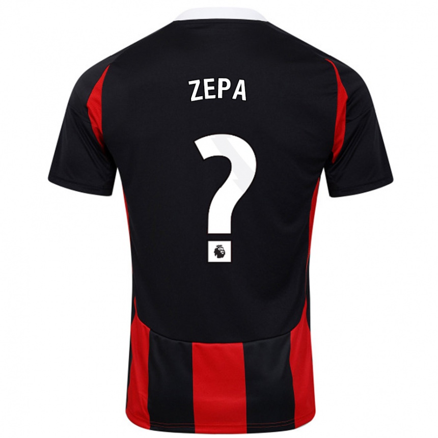 ילדים כדורגל Macauley Zepa #0 שחור אדום הרחק ג'רזי 2024/25