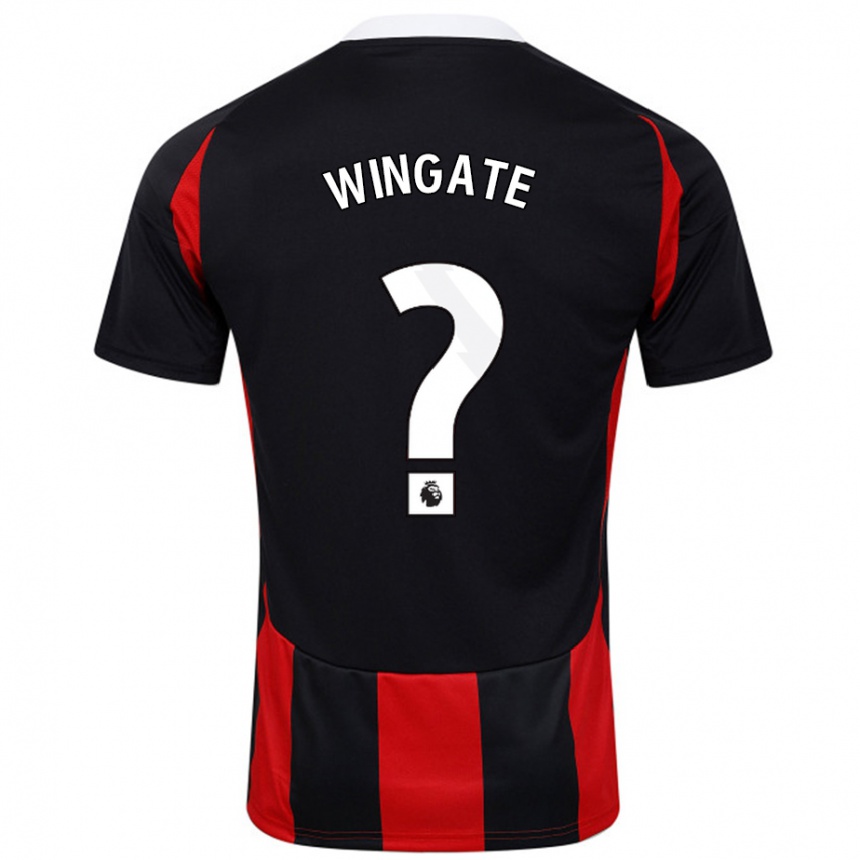 ילדים כדורגל Tom Wingate #0 שחור אדום הרחק ג'רזי 2024/25