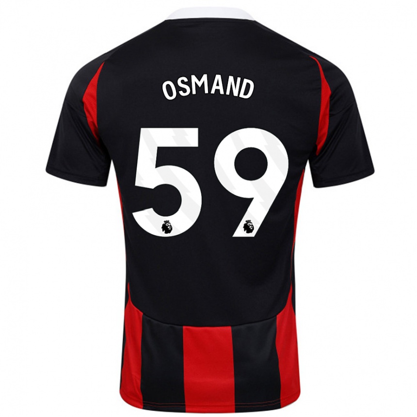 ילדים כדורגל Callum Osmand #59 שחור אדום הרחק ג'רזי 2024/25