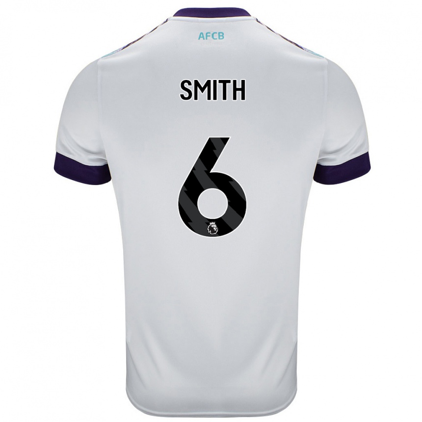 ילדים כדורגל Maisy Smith #6 לבן ירוק סגול הרחק ג'רזי 2024/25