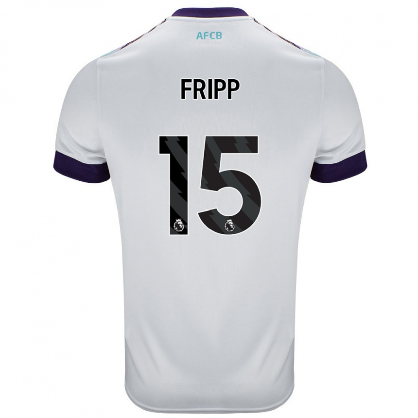 ילדים כדורגל Kelly Fripp #15 לבן ירוק סגול הרחק ג'רזי 2024/25