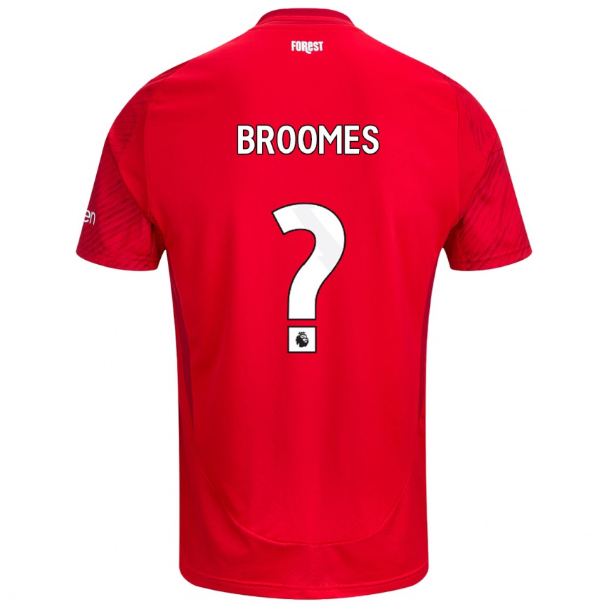 גברים כדורגל Ethan Broomes #0 אדום לבן ג'רזי ביתית 2024/25