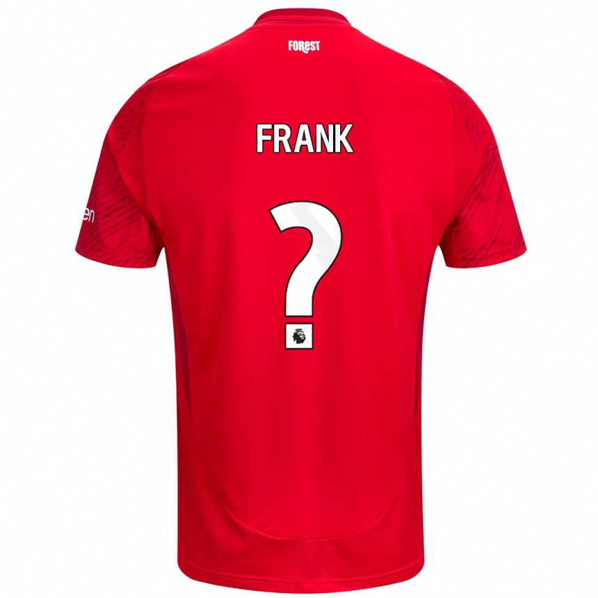 גברים כדורגל Djamna Frank #0 אדום לבן ג'רזי ביתית 2024/25
