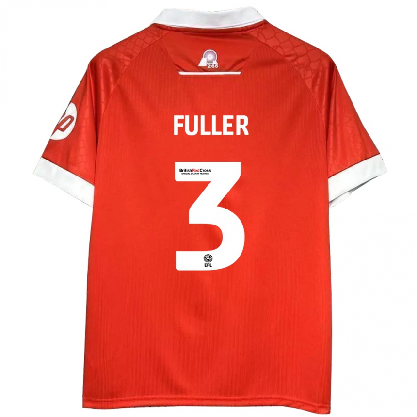 גברים כדורגל Olivia Fuller #3 אדום לבן ג'רזי ביתית 2024/25