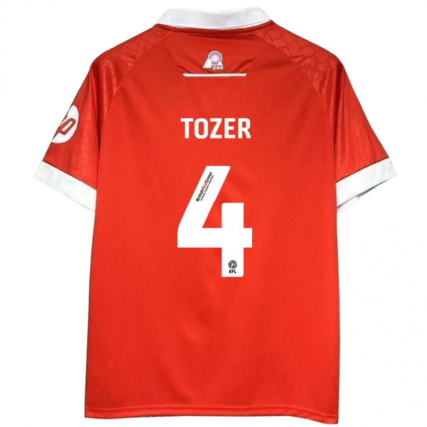 גברים כדורגל חנה קרנר #4 אדום לבן ג'רזי ביתית 2024/25