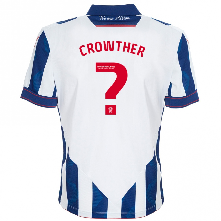 גברים כדורגל Matthew Crowther #0 לבן כחול כהה ג'רזי ביתית 2024/25