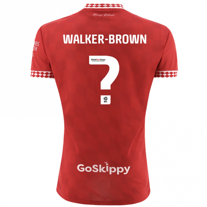 גברים כדורגל Rushon Walker-Brown #0 אָדוֹם ג'רזי ביתית 2024/25