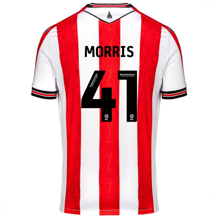 גברים כדורגל Scott Morris #41 אדום לבן ג'רזי ביתית 2024/25