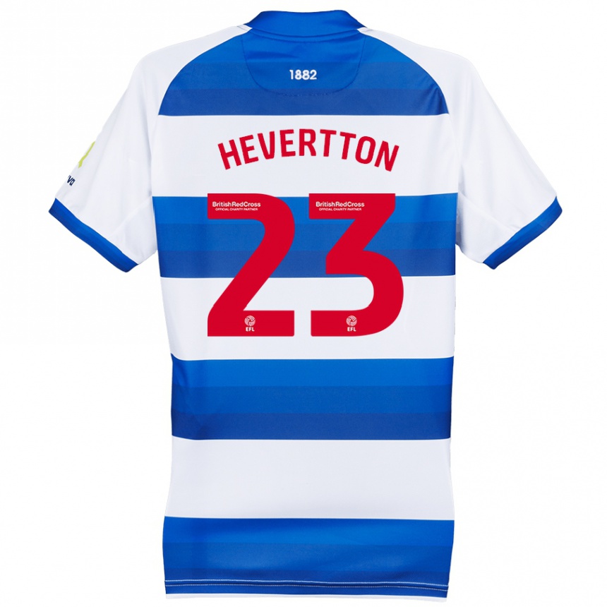 גברים כדורגל Hevertton #23 לבן כחול ג'רזי ביתית 2024/25
