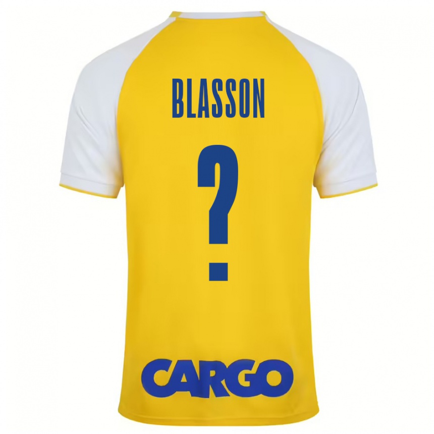 גברים כדורגל Ariel Blasson #0 צהוב לבן ג'רזי ביתית 2024/25