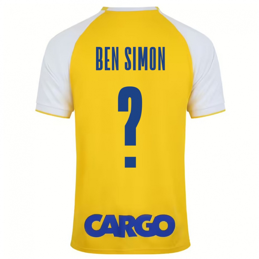גברים כדורגל Ilay Ben Simon #0 צהוב לבן ג'רזי ביתית 2024/25