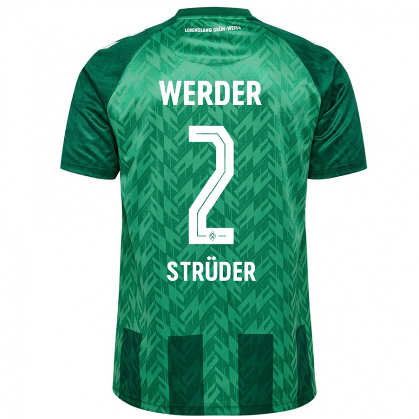 גברים כדורגל Mika Strüder #2 יָרוֹק ג'רזי ביתית 2024/25